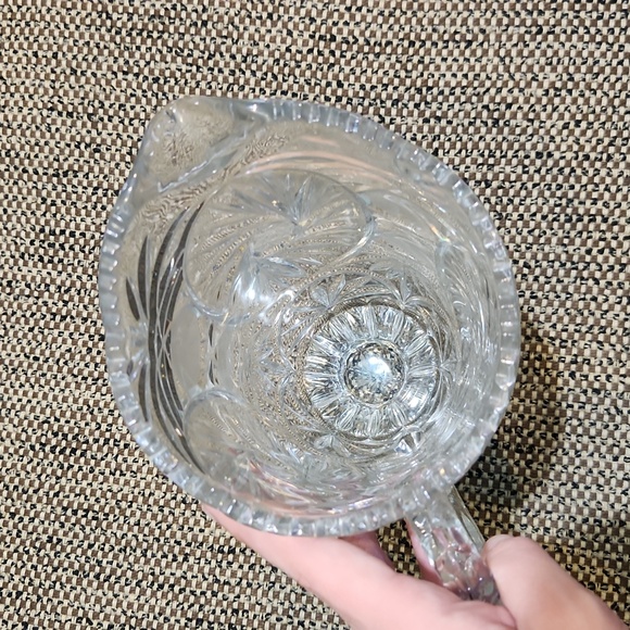 Anna Hutte Bleikristall Imperlux Footed Crystal Pitcher West Germany 80's - Picture 5 of 6